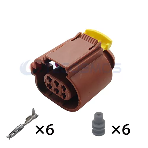 Tecosmos Waterproof Copper ABS/Nylon IP66 Adapter Wire Harness Water Temperature Sensor Plug for Car 6-Pin Wire... - image 2